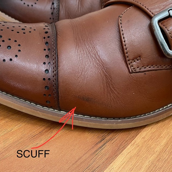 STACY ADAMS Men's Duncan Cap-Toe Single Monk Strap Leather Shoes Size 11.5M - Picture 10 of 15